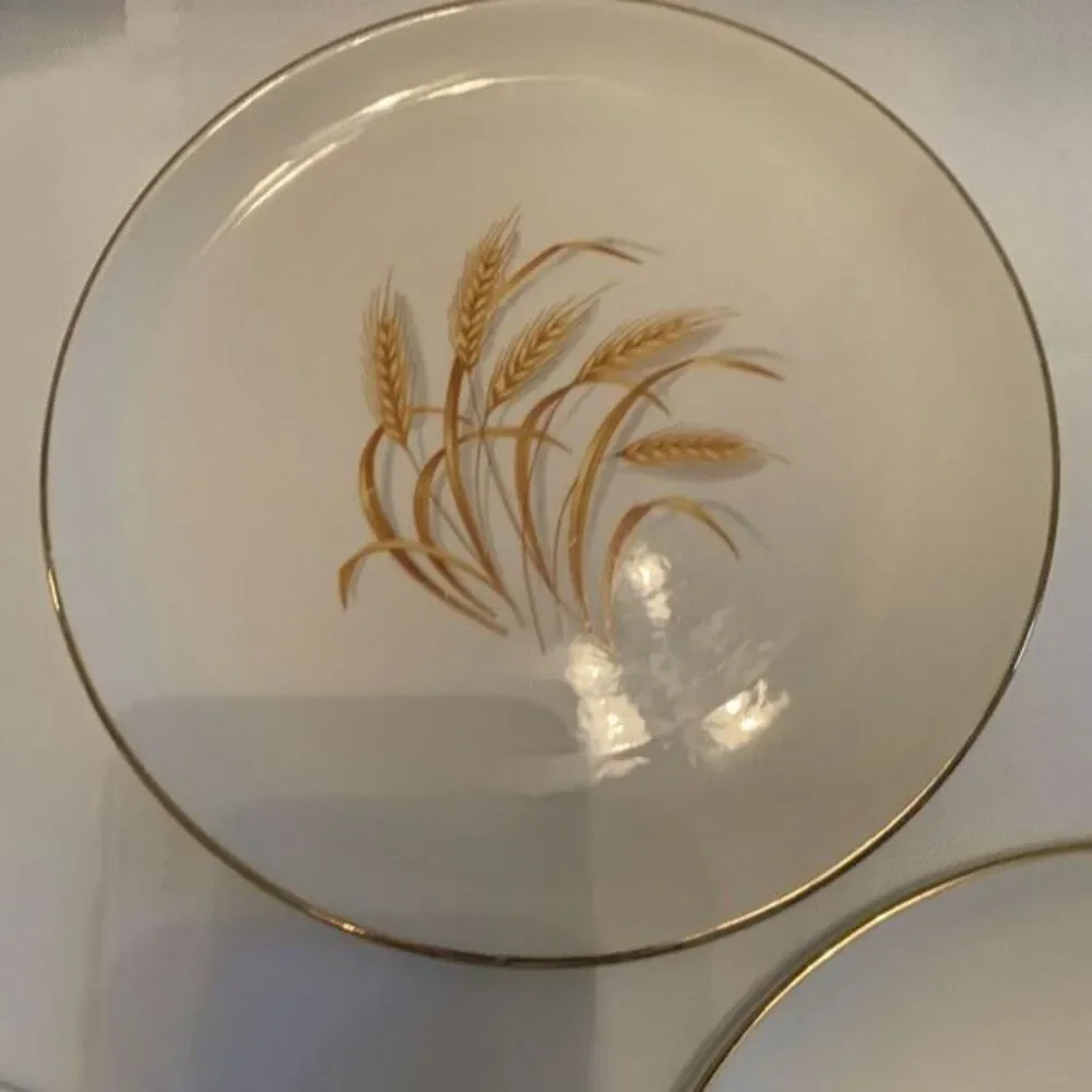 Set of 3 Homer Laughlin 22K‎ Golden Wheat Pattern 7 Inch Salad Plates